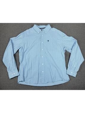 Duck Head Jeans Co Mens XL Blue Plaid Button Down Long Sleeve Preppy Spring